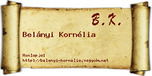Belányi Kornélia névjegykártya